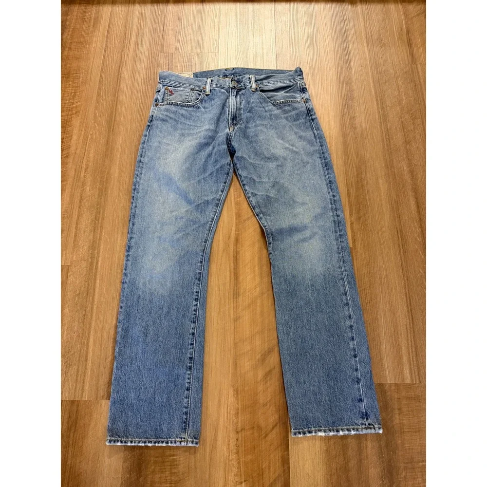 Polo Ralph Lauren Jeans Mens 32x30 Light Wash Straight Leg Authentic Dungarees